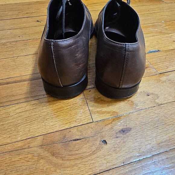 TOD'S Men's Brown Leather Lace Up Oxford Cap Toe Shoes Size 9 - Picture 4 of 10
